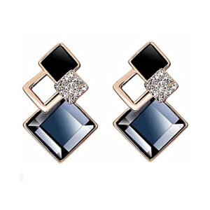 Fashion Copper Italian Designer Collection Drop Earrings for Women (Blue)(rrsd9690er)