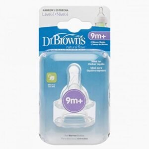 Dr. Brown's Natural Flow Level 4 Standard Neck Nipple (Pack of 2, White)