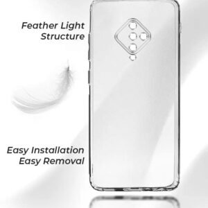 JBJ Back Cover Case for Vivo S1 Pro (Silicone Crystal Clear | Pure Camera Protection | Dust Plug for Charger and Headphone