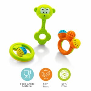 Sweet Rattle 3pcs Packing Non Toxic Bright and Colorful Rattles Baby Boy Girl Toys Set