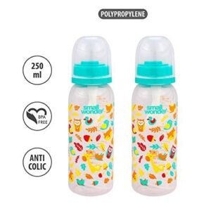 Small Wonder Admire Baby Feeding Bottle (Pack of 2), 250 ML, Green