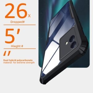 JBJ Shockproof Drop Protection Camera Protection Back Cover Case for Realme Narzo 50i - (Sides Black/Back Transparent)