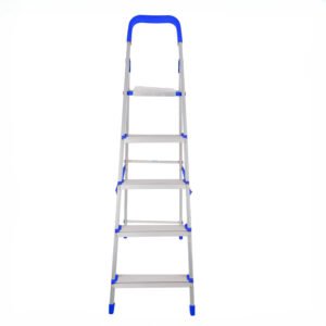 KRY 5 Step Aluminium Ladder for Home | Heavy Duty Foldable Stairs for Home Use | Five Wide Step Ladder for Home Use | Anti