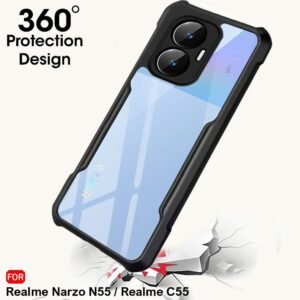 JBJ Crystal Clear Back Cover Case for Realme Narzo N55 / Realme C55 | 360 Degree Protection | Shock Proof Design |