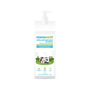 Mamaearth Milky Soft Body Lotion for Babies with Oats, Milk and Calendula for 24 Hour Moisturization - 400ml