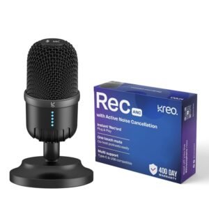 Kreo Rec Condenser Microphone |Condenser Mic for Podcast | Type-C & USB Mic for Professional Audio & Youtubers Video Recording