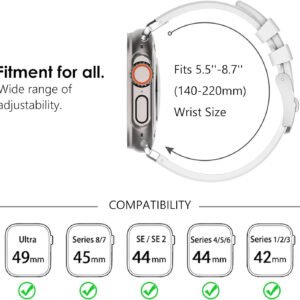 Compatible Apple Ultra Watch Band 49mm 45mm 44mm 42mm Liquid Silicone Design Strap with Stainless Steel Adapter for