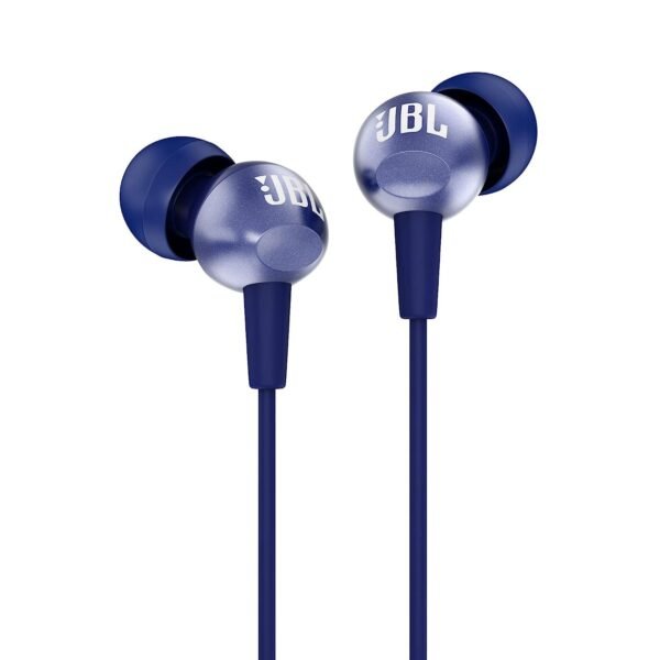 JBL C200SI, Premium in Ear Wired Earphones with Mic, Signature Sound, One Button Multi-Function Remote, Angled Earbuds for