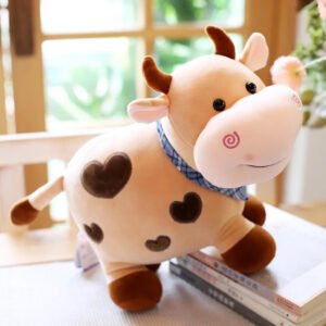 Soft 30cm Small Random Color Cow Soft Toy - Polyfill Washable Cuddly Soft Plush Toy - Helps to Learn Role Play