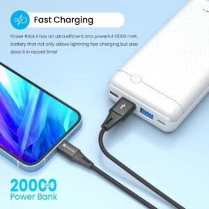 Portronics Power Brick II 20000 mAh,2.4A 12w Slim Power Bank with Dual USB Output Port for iPhone, Anrdoid & Other