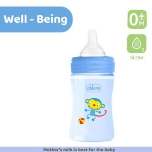 Chicco Well-Being Baby Coloured Feeding Bottle, Advanced Anti-Colic System, BPA Free, Hygienic Silicone Teat, Milk Bottle for