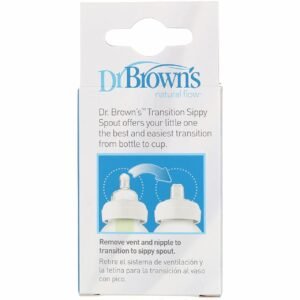 Dr. Brown's Wide Neck Transition Sippy Spouts (Pack of 2, Brown)