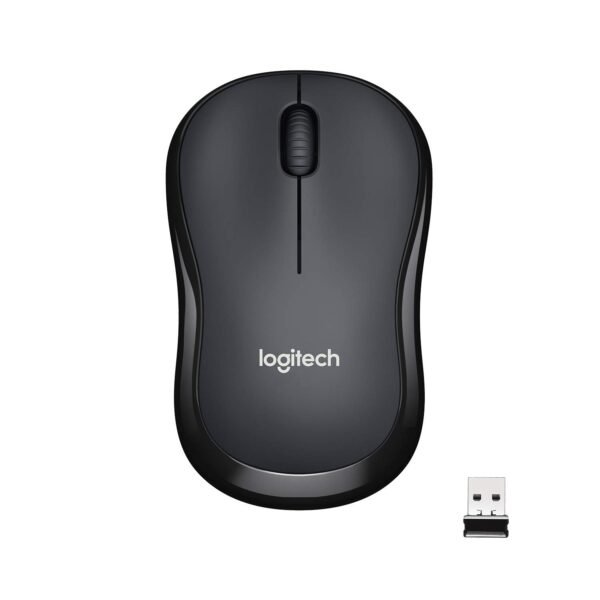 Logitech M221 Wireless Mouse, Silent Buttons, 2.4 GHz with USB Mini Receiver, 1000 DPI Optical Tracking, 18-Month Battery Life, black