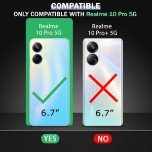 JBJ Shockproof Crystal Clear Back Cover Case for Realme 10 PRO 5G | 360 Degree Protection | Protective Design |