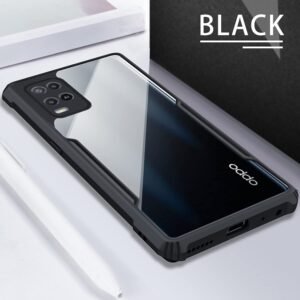 JBJ Shockproof Back Cover for Oppo A54 (Transparent Black Border)