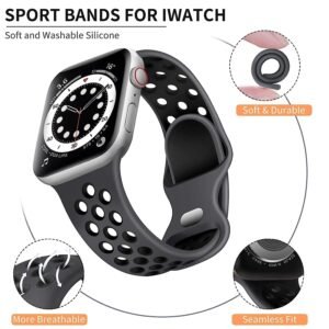 JBJ Sport Band Compatible with Apple Watch Band 38mm 40mm 41mm 45mm 44mm 42mm for Women Men,Soft Silicone Sport Breathable