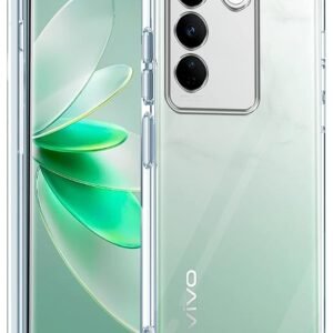 JBJ Back Cover for Vivo V27 | Vivo V27 Pro (Silicone Clear Shockproof Case with Camera Protection and Dust Plugs |