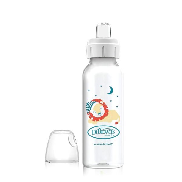 Dr. Brown’s Options+ Sippy Spout Baby Bottle, 8 Ounce, Lion