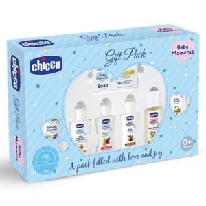 Chicco Baby Moments Caring Gift Pack Blue, Ideal Baby Gift Sets for Baby Shower, Newborn Gifting, New Parents, Birthdays, New