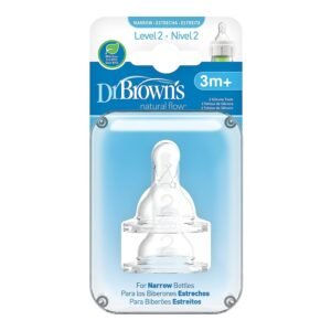 Dr. Brown's Natural Flow Level 2 Narrow Nipple (3M+) - Set of 2