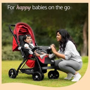 LuvLap Galaxy Baby Stroller, Pram for Baby with 5 Point Safety Harness, Spacious Cushioned seat with Multi Level seat Recline,