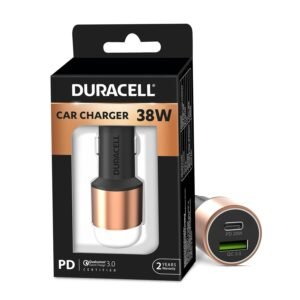 Duracell 38W Fast Charger Adapter with Dual Output | Quick Charge | Type C PD 20W | Qualcomm Certified | (Pack of 1)