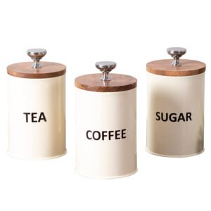 Tea Coffee Sugar containers set of 3 | Dry fruits kitchen container set | Air tight containers for kitchen storage set