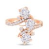 Rose Gold Cubic Zirconia Contemporary Brass Adjustable Ring For Women-ZPFK10898
