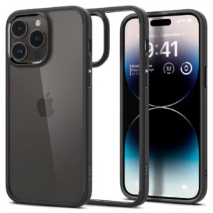 Spigen Ultra Hybrid Back Cover Case Compatible with iPhone 14 Pro (TPU + Poly Carbonate | Matte Black)