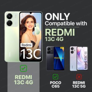 OMI Xiaomi Redmi 13C 4G | Poco C65 Slim Ultra Soft Rubberised Back Cover | Inner Velvet Fabric Lining | Matte Silicone
