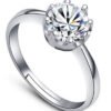 Fashion AAA Solitaire Stylish Silver Plated Platinum Plated Ring for Women (9858r)