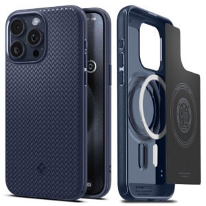 Spigen Mag Armor Magfit Back Cover Case Compatible with iPhone 15 Pro Max (TPU + Poly Carbonate | Matte Black)