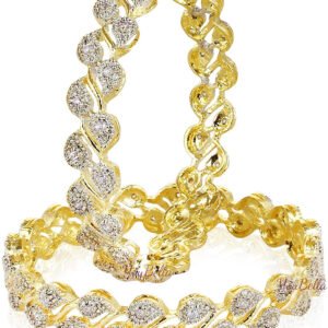 Jewellery American Diamond Gold Plated Bangles For Women and Girls