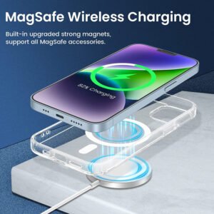 Polycarbonate Case For Iphone 14 6.1" Compatible With Mag-Safe Wireless Charging, Shockproof Phone Bumper Cover, Back Case