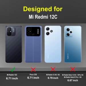 OMI Back Case Cover for Mi Redmi 12C (Silicone, Thermoplastic Polyurethane_Black)