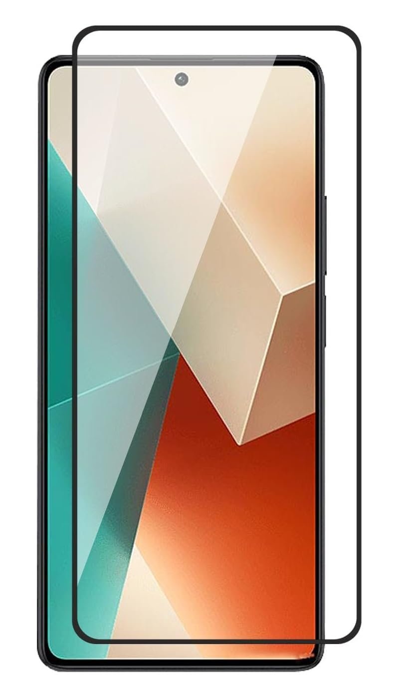 OMI Tempered Glass for Redmi Note 13 5G, Redmi Note 13 Pro 5G (Super X) (6.67 Inch) (Black) with Edge to Edge