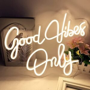 OMI Stylish Good Vibes Only LED Neon Signs Light LED Art Decorative Sign Wall Decor/Table Décor Home Decor for Wedding Party