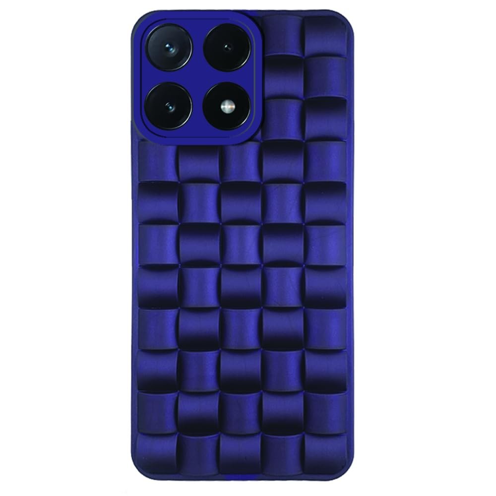 OMI Back Cover for Poco X6 Pro (Matte Silicone | Camera Protection | Shockproof | Blue)