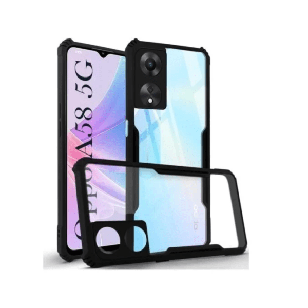 Back Cover Case for Oppo A58 5G (Shockproof with Polycarbonate Clear Panel (Eagle)
