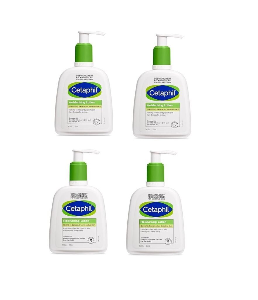Cetaphil Moisturising Lotion for Face & Body, Normal to dry skin,250 ml (Pack Of 4)