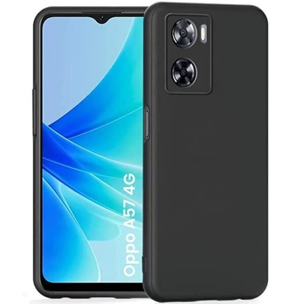 Rubber Soft Silicon Candy Shockproof Slim Back Cover Case for Oppo A57 5G - Black