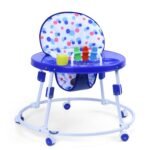 Baby Walker Suitable from 6 to 18 Months | 360 Degree Wheels | Anti-Skid Wheels, Foldable Design, Washable Seat" - Blue