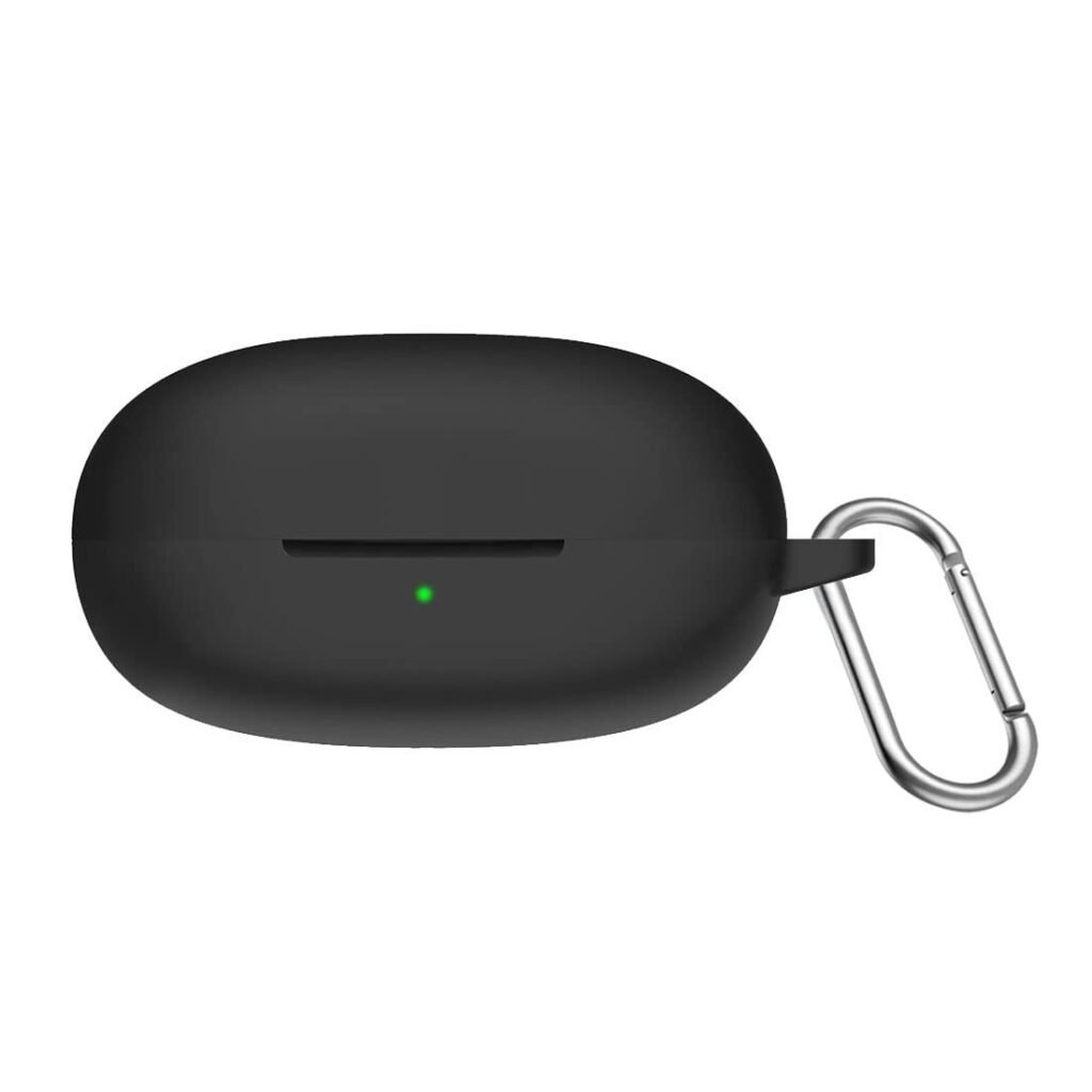 Shockproof Silicone Cover Case with Buckle Compatible with Realme Buds Q2 / Realme Buds Air 2 Neo Earbuds