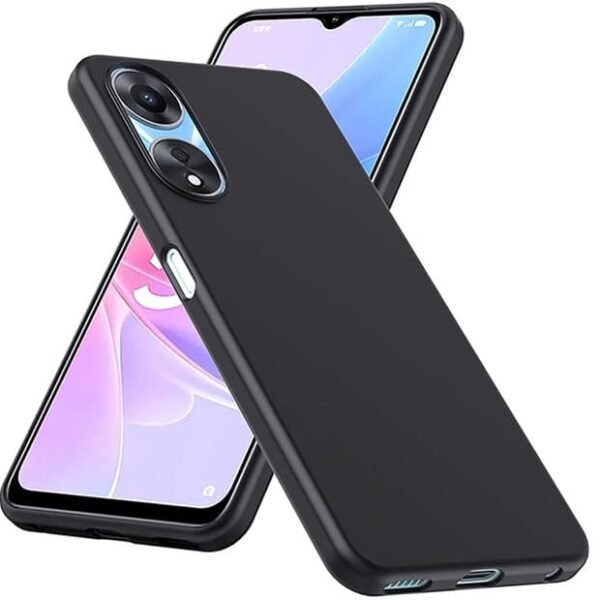 Oppo A58 5G Back Case Silicon Soft Gel Rubber Cover (Black)