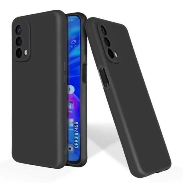 Soft Silicone Mobile Back Cover Compatible with Oppo A74 5G | Shockproof Protective Case/Cover with Full Edge
