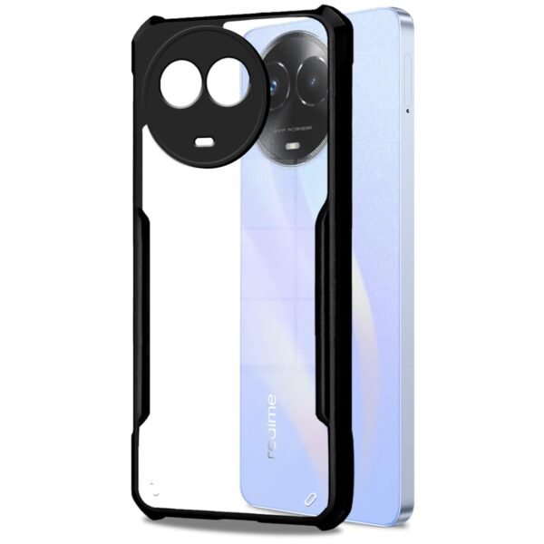 Realme 11X 5G | Transparent Back Cover Case | 360 Degree Protection for Realme 11X 5G (Black)