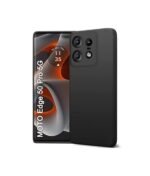 Silicone Back Cover Case for Motorola Edge 50 Pro 5G | Camera Protection Bump (Silicone, Black)