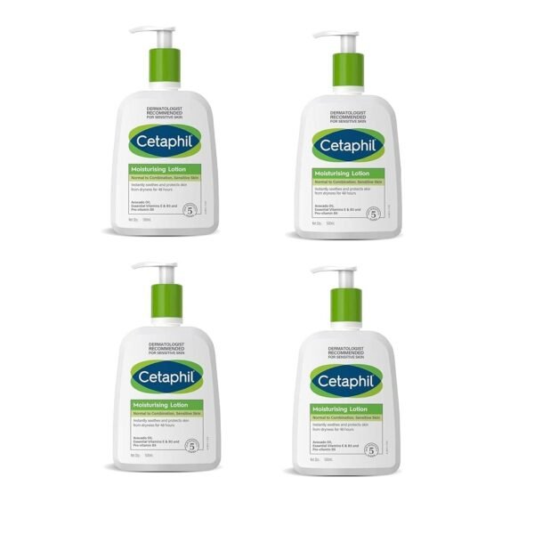 Cetaphil Moisturising Lotion for Face & Body, Normal to dry skin,500 ml (Pack Of 4)