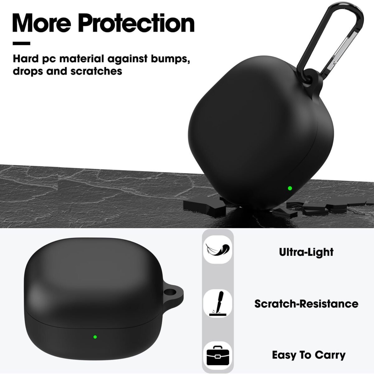 Earphone Case Cover Compatible for Samsung Galaxy Buds Live, Soft Silicone Skin Case Cover Shock-Absorbing Protective