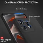 Silicone Back Cover Case for Motorola Edge 50 Pro 5G | Camera Protection Bump (Silicone, Black)